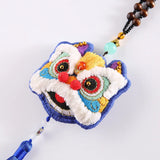 DIY Dancing Lion Embroidery Necklace for Women