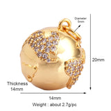 Dandelion Earth Star Heart Hand Charm 18K Plated CZ Paved