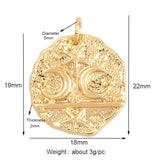 Dandelion Earth Star Heart Hand Charm 18K Plated CZ Paved