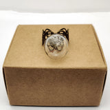 Dandelion Wish Glass Ball Copper Heart Ring Jewelry Vintage Boho