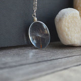 Dandelion Wish Real Flowers Pendant Sterling Silver Chain Necklace Women Choker