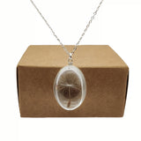 Dandelion Wish Real Flowers Pendant Sterling Silver Chain Necklace Women Choker