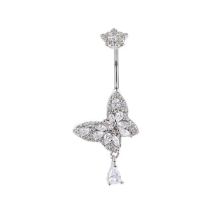 Butterfly Stainless Steel Navel Ring Piercing Jewelry