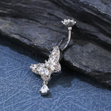 Butterfly Stainless Steel Navel Ring Piercing Jewelry