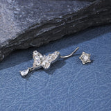 Butterfly Stainless Steel Navel Ring Piercing Jewelry