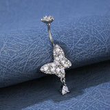 Butterfly Stainless Steel Navel Ring Piercing Jewelry