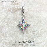 Colourful Star Dangle Charm Pendant 925 Sterling Silver
