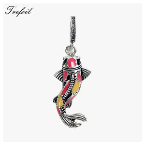 Colorful Koi Fish 925 Sterling Silver Pendant