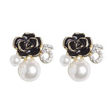 Pearl Number 5 Dangle Earrings