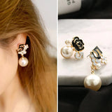 Pearl Number 5 Dangle Earrings