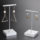 Dangle Earrings Stand Jewelry Display T-Bar Holder Stand Rack Metal Silver