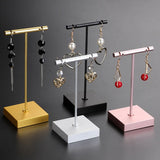 Dangle Earrings Stand Jewelry Display T-Bar Holder Stand Rack Metal Silver