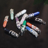 Myth Dragon Stone Pendant Charm Hexagonal Pillar Gemstone Jewelry