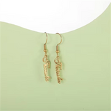 Personalized Vertical Name Earrings Stainless Steel Jewelry