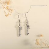 Personalized Vertical Name Earrings Stainless Steel Jewelry