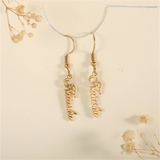 Personalized Vertical Name Earrings Stainless Steel Jewelry