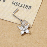 Cross Nose Ring for Women L Shape Nose Stud Piercing Jewelry