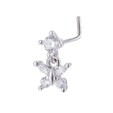 Cross Nose Ring for Women L Shape Nose Stud Piercing Jewelry