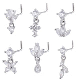 Cross Nose Ring for Women L Shape Nose Stud Piercing Jewelry
