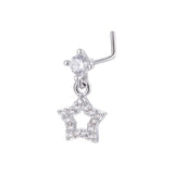 Cross Nose Ring for Women L Shape Nose Stud Piercing Jewelry