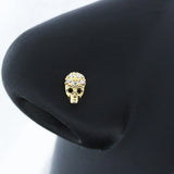 Butterfly Nose Ring 20G Surgical Steel CZ Heart Dangle Nose Stud