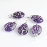Tree of Life Amethyst Stone Pendant - Set of 5