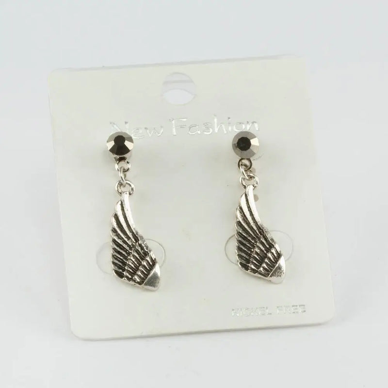 Dangle Wing CZ Earrings