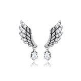 925 Sterling Silver Angel Wing Earrings