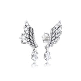 925 Sterling Silver Angel Wing Earrings