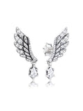 925 Sterling Silver Angel Wing Earrings