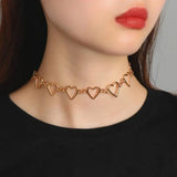Danlery Hollow Sweet Love Heart Choker Necklace Statement