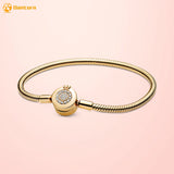 925 Silver Crown T-Bar Heart Closure Snake O Heart Chain Women Bracelets