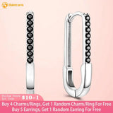 925 Silver Curved Pin Hoop Earrings Women Female Earrings