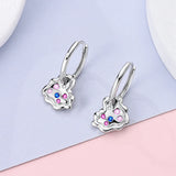 925 Silver Devil Eye Teardrop Coral Hoop Earrings