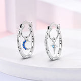 925 Silver Devil Eye Teardrop Coral Hoop Earrings