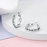 925 Silver Devil Eye Teardrop Coral Hoop Earrings