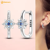 925 Silver Devil Eye Teardrop Coral Hoop Earrings