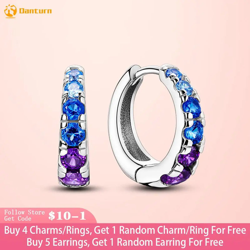925 Silver Night Sky Purple Gemstone Earrings