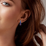 925 Silver Night Sky Purple Gemstone Earrings