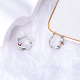 925 Silver Woolen Call Cat Earrings