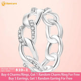 925 Silver Sparkling Chain Ring Women Engagement Ring