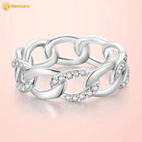 925 Silver Sparkling Chain Ring Women Engagement Ring