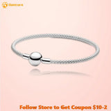 925 Silver Bracelet Moments Mesh Bracelet for Women Birthday Gift