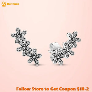 925 Silver Daisy Flower Stud Earrings For Women Earings Jewelry