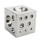 High Carbon Steel Dapping Block with 18 Round Cavities for Jewelry Making
