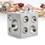 High Carbon Steel Dapping Block with 18 Round Cavities for Jewelry Making