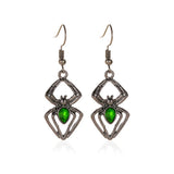 Vintage Spider Pendant Necklace Ring Earrings Set for Women Halloween Charm