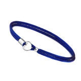 Heart Buckle Cord Bracelet Sterling Silver Jewelry