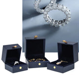 Dark Leather Jewelry Box Ring Necklace Bracelet Storage