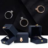 Dark Leather Jewelry Box Ring Necklace Bracelet Storage